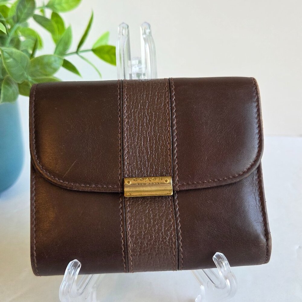 EUC & HTF Vintage Coach Bridle Collection Compact Clutch Wallet (#6497) in Mahog